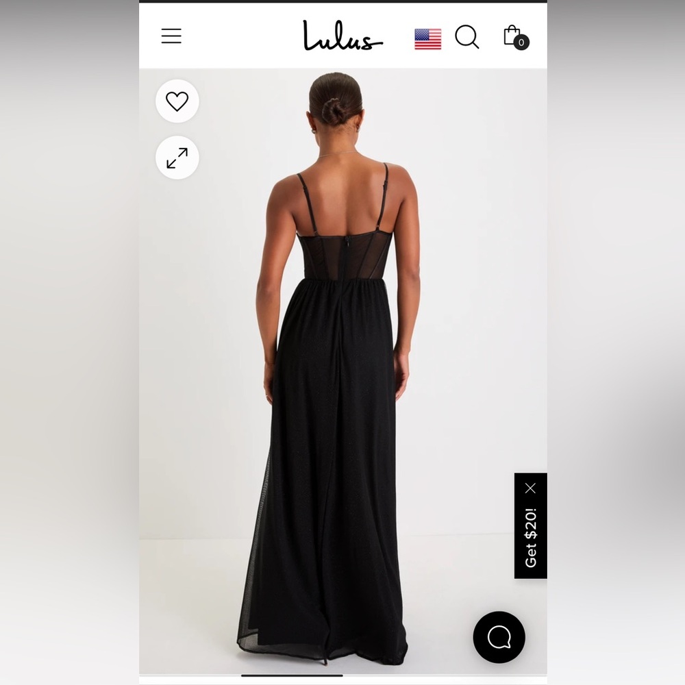 NWT Lulu’s Black Corset Gown
